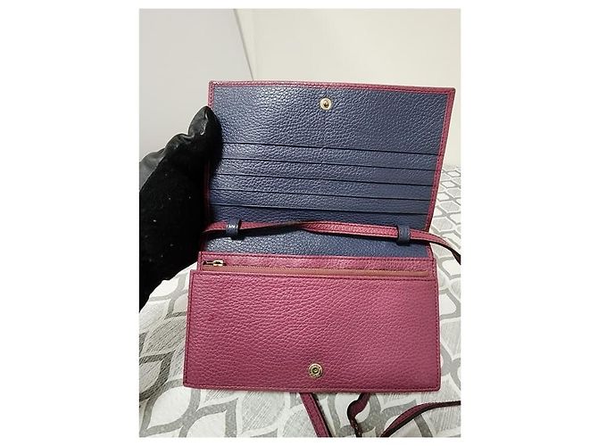 Borsa a tracolla Gucci in pelle Pebble Magenta - vista 12