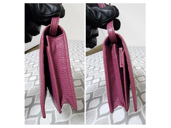 Borsa a tracolla Gucci in pelle Pebble Magenta - vista 6