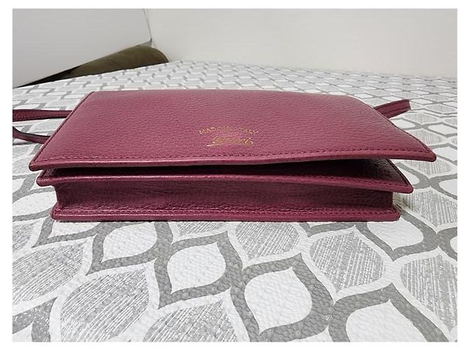 Borsa a tracolla Gucci in pelle Pebble Magenta - vista 7