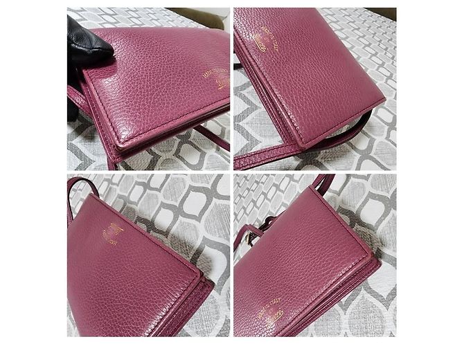 Borsa a tracolla Gucci in pelle Pebble Magenta - vista 9