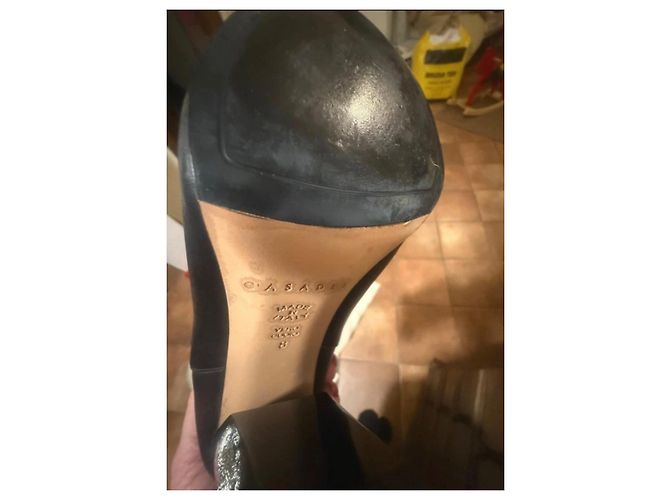 Botas altas de piel negra Casadei Negro - vista 5