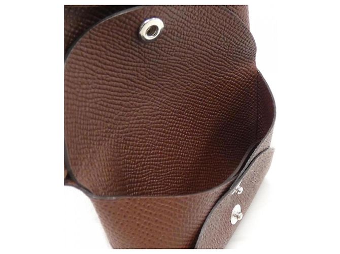 Monedero de cuero Epsom Hermès Castaño - vista 4