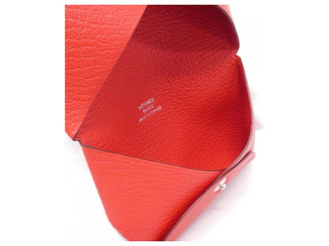 Hermès Visitenkartenetui Hermes Calvi 044166CK Rot - Ansicht 3