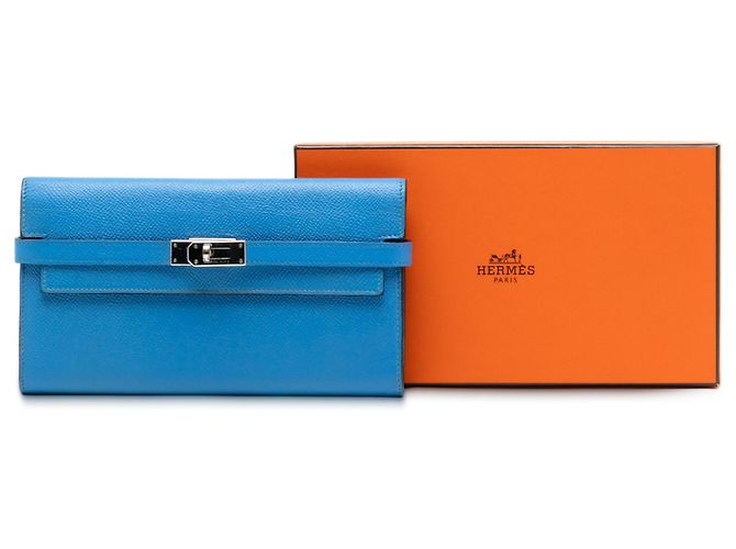 Cartera Longa Kelly en Epsom Azul Hermès - vista 8
