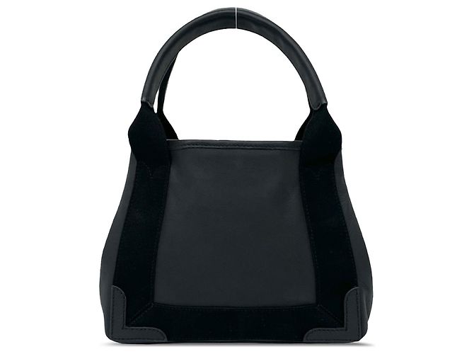 Bolsa Cabas XS Balenciaga em couro de bezerro perfurado preto e marinho - vista 2