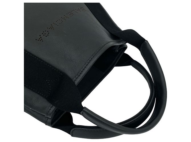 Bolsa Cabas XS Balenciaga em couro de bezerro perfurado preto e marinho - vista 8