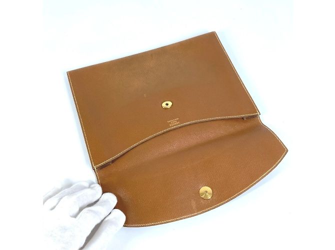 Bolsa Clutch Rio Vintage H Logo da Hermès Marrom - vista 12