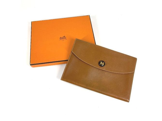 Bolsa Clutch Rio Vintage H Logo da Hermès Marrom - vista 15