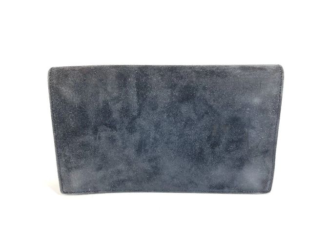 Borsa clutch vintage Hermès con pattina in blu navy - vista 2