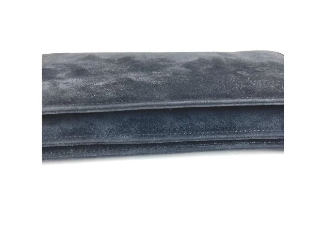 Borsa clutch vintage Hermès con pattina in blu navy - vista 6