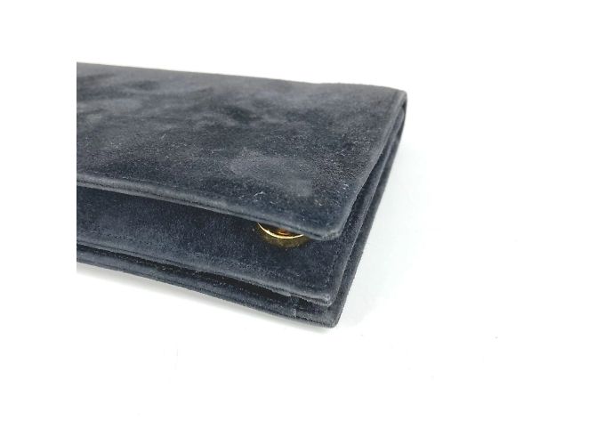 Borsa clutch vintage Hermès con pattina in blu navy - vista 7