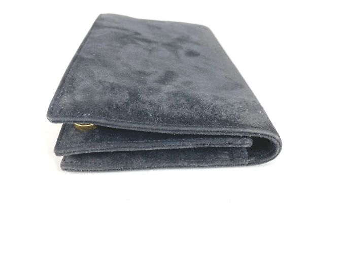 Borsa clutch vintage Hermès con pattina in blu navy - vista 8