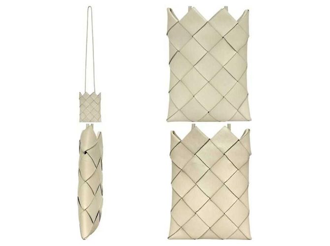 Mini borsa a spalla Intrecciato bianca Bottega Veneta Bianco - vista 3