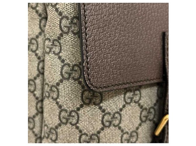 Zaino Gucci Beige Marrone GG Supreme - vista 10