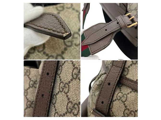 Zaino Gucci Beige Marrone GG Supreme - vista 9