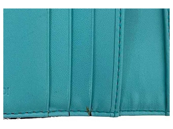 Fendi Zucchino Tri-Fold Geldbörse Schwarz Blau - Ansicht 8