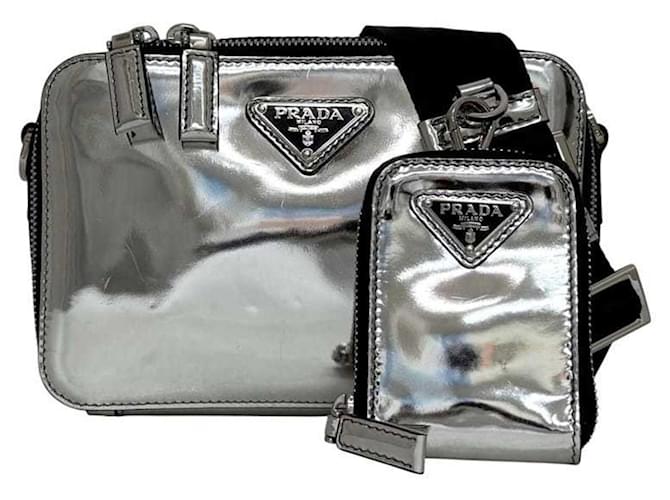 Borsa a Spalla Brick di Prada Nero - vista 2