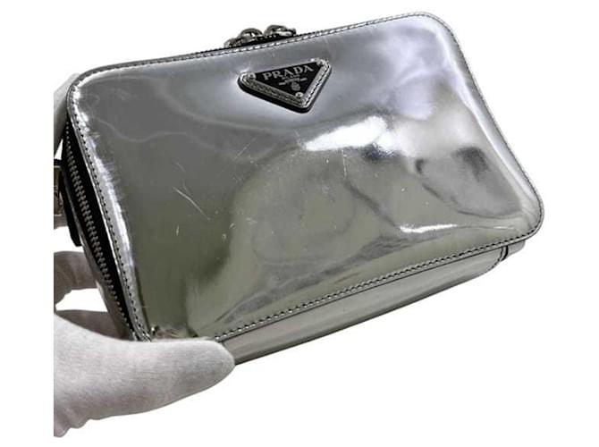 Borsa a Spalla Brick di Prada Nero - vista 7