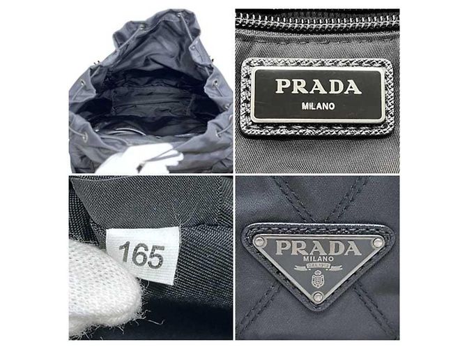 Prada Rucksack aus gestepptem Nylon und Leder Schwarz - Ansicht 4