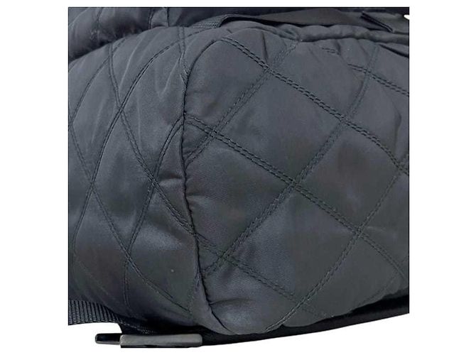 Prada Rucksack aus gestepptem Nylon und Leder Schwarz - Ansicht 9
