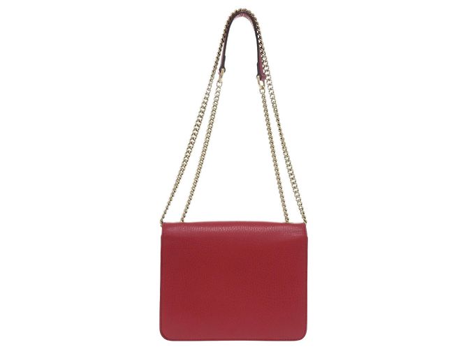 Borsa a Spalla Gucci Interlocking G Chain Rosso - vista 2