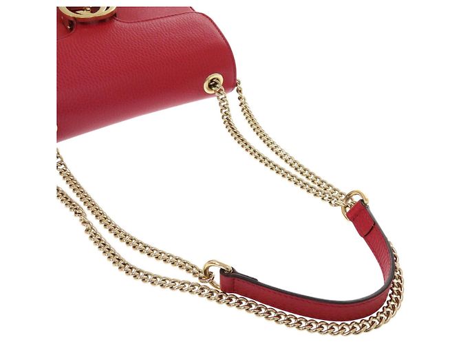 Borsa a Spalla Gucci Interlocking G Chain Rosso - vista 4