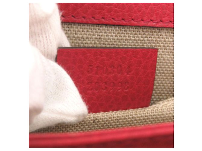 Borsa a Spalla Gucci Interlocking G Chain Rosso - vista 7