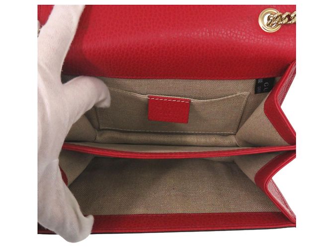 Borsa a Spalla Gucci Interlocking G Chain Rosso - vista 8