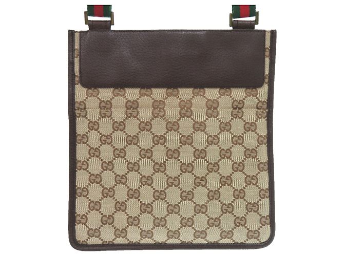 Borsa a tracolla in tela GG della linea Sherry di Gucci Marrone Rosso Verde - vista 3