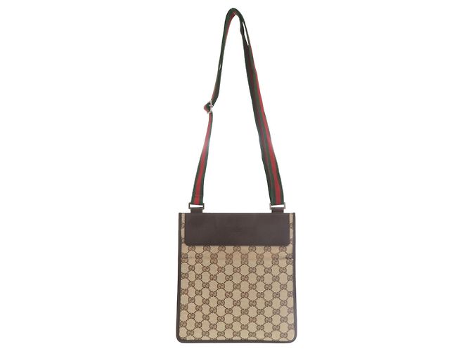 Borsa a tracolla in tela GG della linea Sherry di Gucci Marrone Rosso Verde - vista 4
