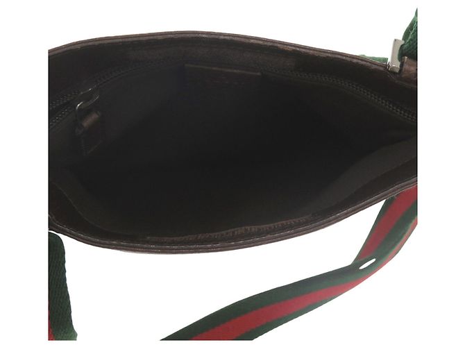 Borsa a tracolla in tela GG della linea Sherry di Gucci Marrone Rosso Verde - vista 6