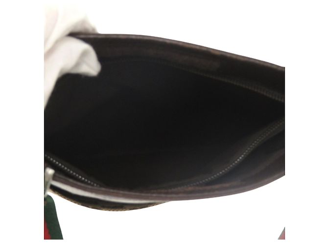 Borsa a tracolla in tela GG della linea Sherry di Gucci Marrone Rosso Verde - vista 7