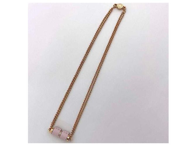 Collar Hermès Charnière PM en oro rosa y cuero Dorado - vista 3