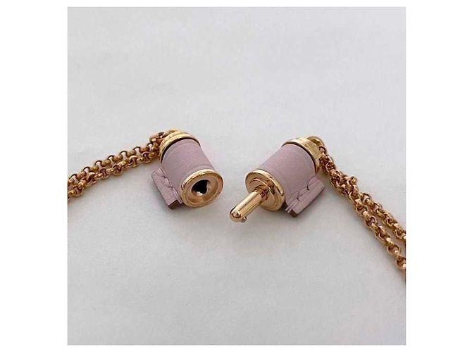 Collar Hermès Charnière PM en oro rosa y cuero Dorado - vista 5