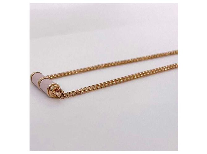 Collar Hermès Charnière PM en oro rosa y cuero Dorado - vista 6