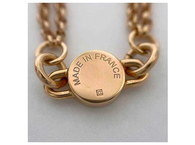Collar Hermès Charnière PM en oro rosa y cuero Dorado - vista 8