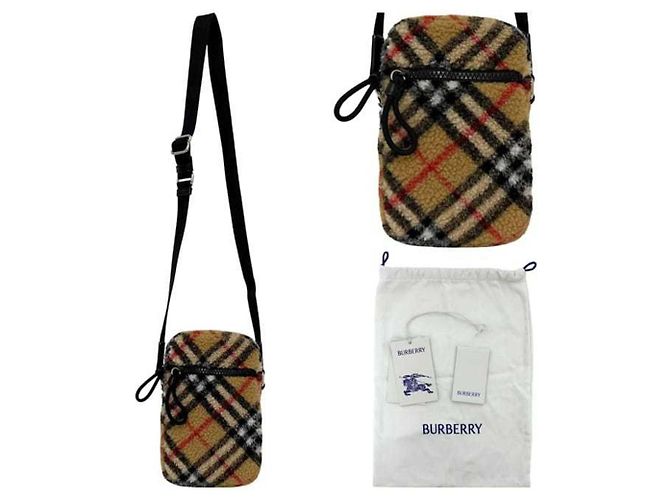 Borsa a spalla mini verticale Burberry Beige - vista 3