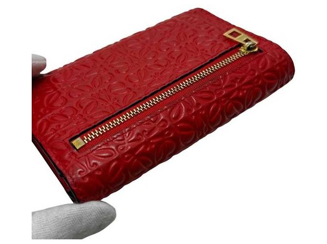 Billetera Bifold Loewe Repeat en cuero rojo Roja - vista 10