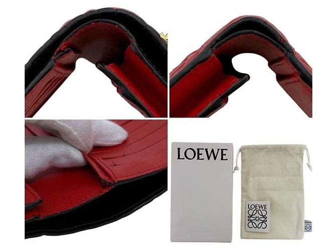 Billetera Bifold Loewe Repeat en cuero rojo Roja - vista 11