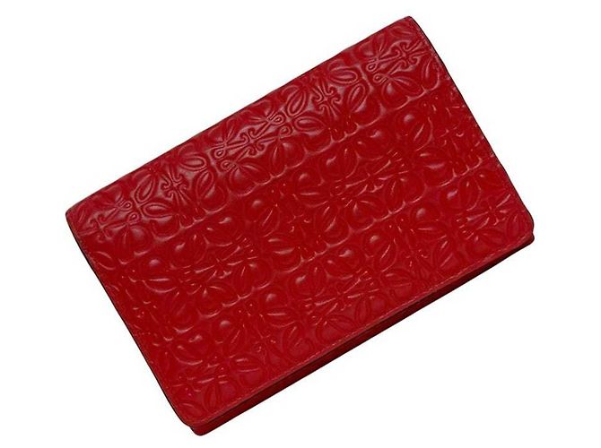 Billetera Bifold Loewe Repeat en cuero rojo Roja - vista 2