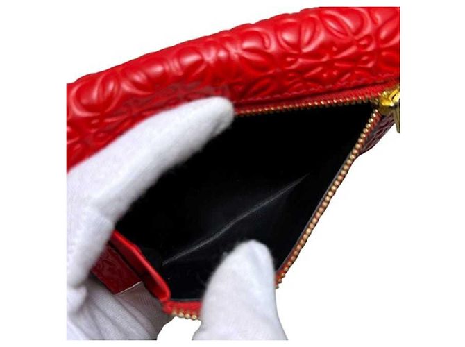 Billetera Bifold Loewe Repeat en cuero rojo Roja - vista 6