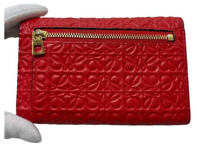Billetera Bifold Loewe Repeat en cuero rojo Roja - vista 9