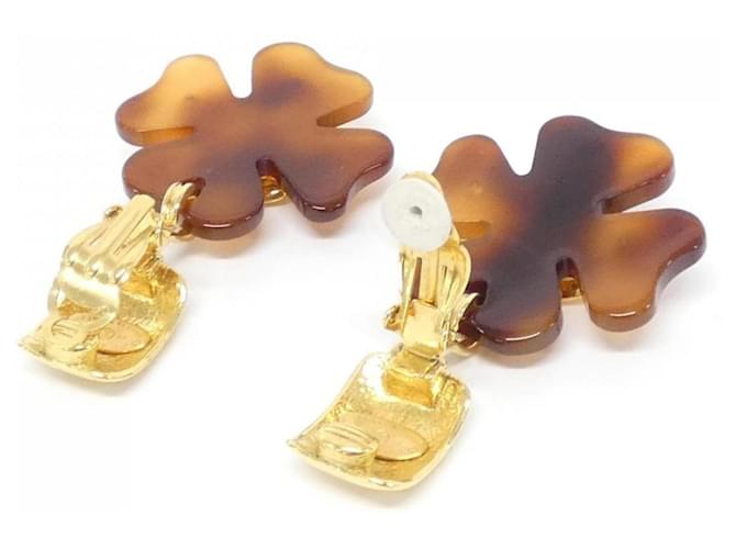Orecchini Clip Chanel in Marrone e Oro D'oro - vista 5