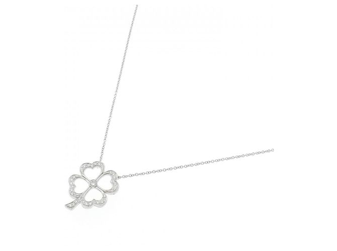 Tiffany & Co Collana Quadrifoglio Tiffany in Platino e Diamante - vista 2