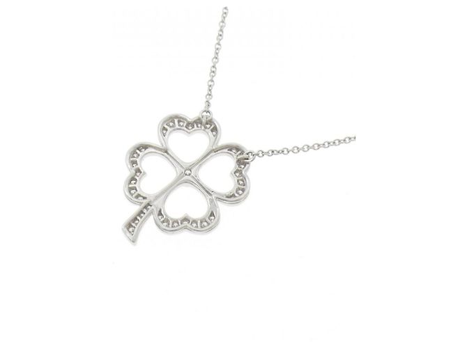 Tiffany & Co Collana Quadrifoglio Tiffany in Platino e Diamante - vista 4