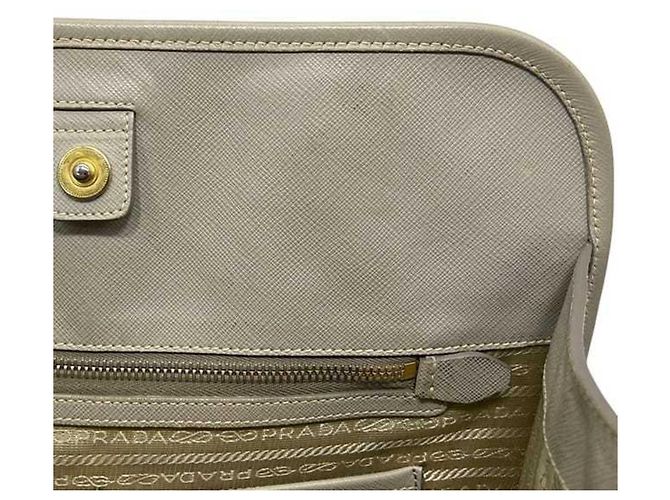 Borsa a mano 2 in 1 in pelle Saffiano beige di Prada - vista 11