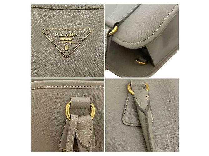 Borsa a mano 2 in 1 in pelle Saffiano beige di Prada - vista 5