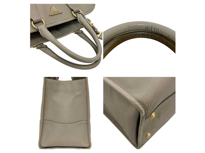 Borsa a mano 2 in 1 in pelle Saffiano beige di Prada - vista 7