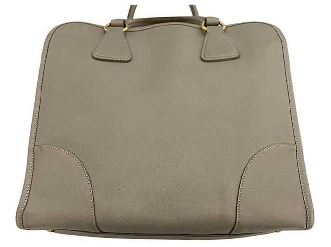 Borsa a mano 2 in 1 in pelle Saffiano beige di Prada - vista 9