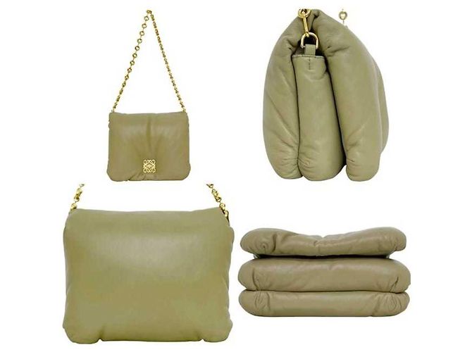 Borsa a Spalla Goya Puffer Loewe Verde Cachi - vista 3